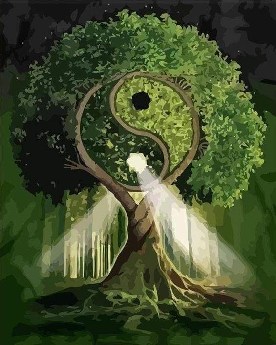 Arbre Yin et Yang Peinture par Numéros