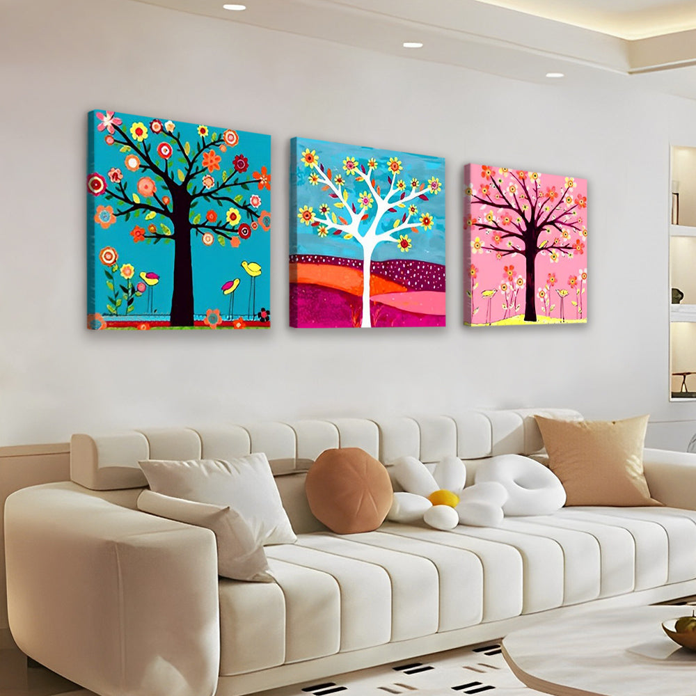 Arbres Abstraits 3 Partie Peinture par Numéros