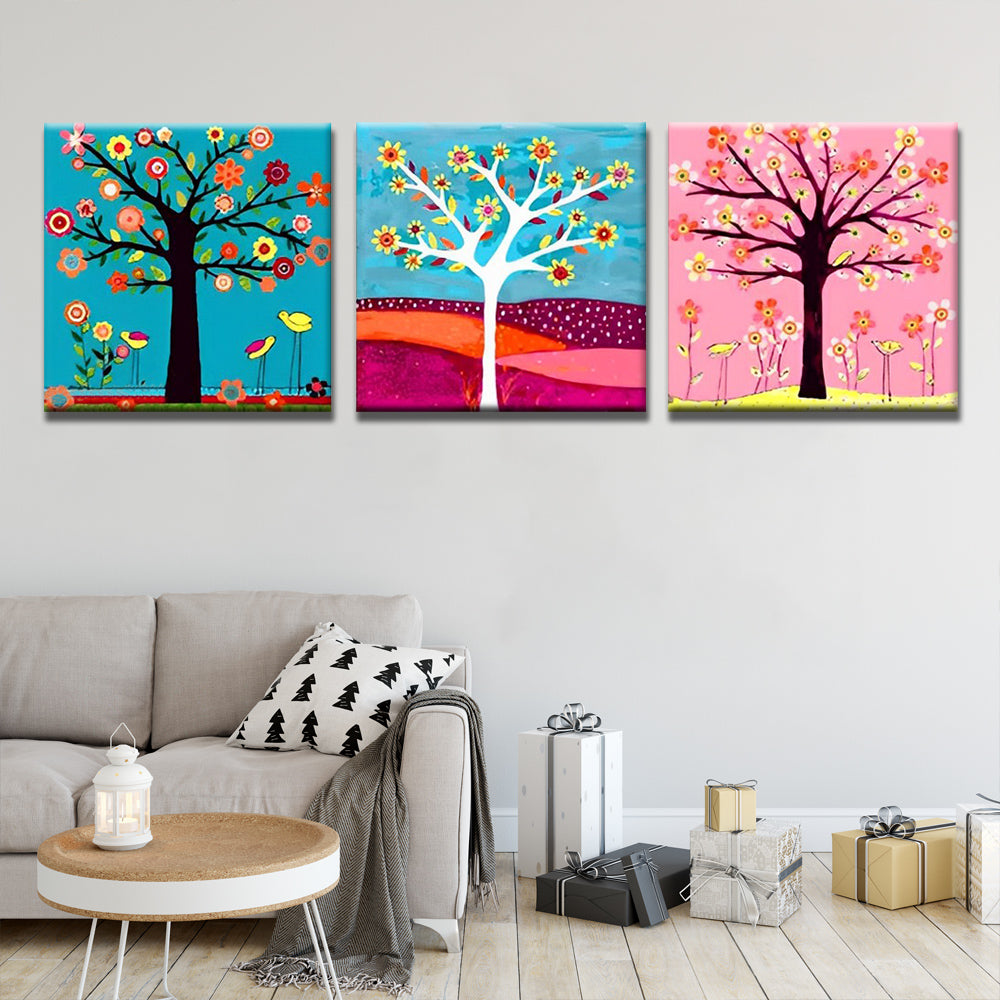 Arbres Abstraits 3 Partie Peinture par Numéros