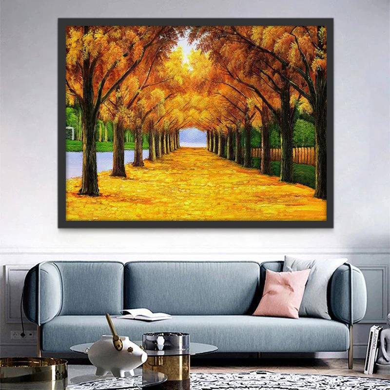 Arbres Dorés Peinture par Numéros