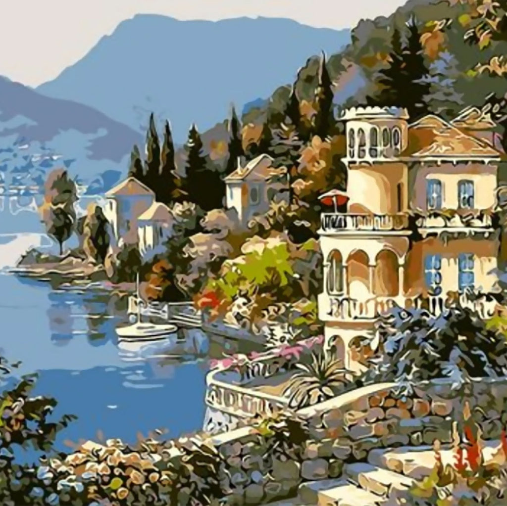 Architecture Côtière Européenne Peinture par Numéros