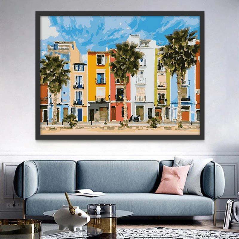 Architecture Espagnole Colorée Peinture par Numéros