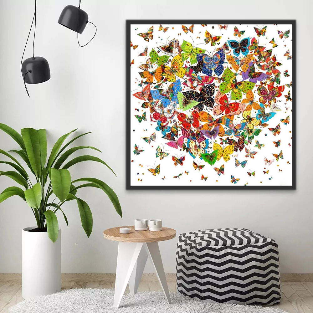 Art abstrait Papillons Peinture par Numéros