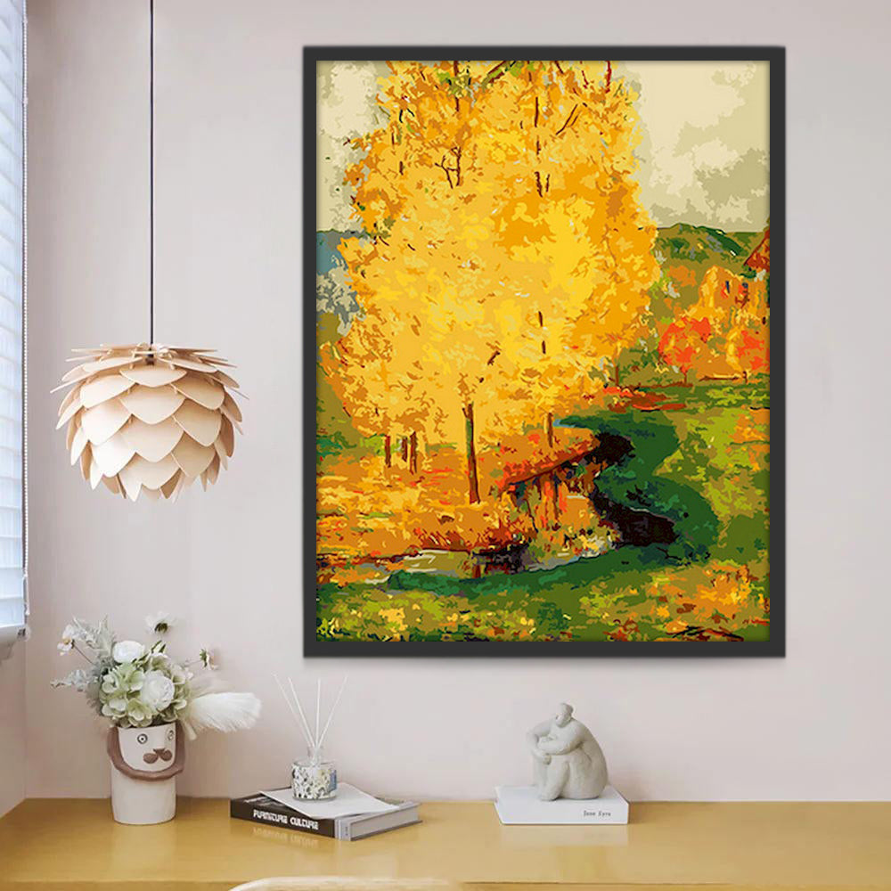 Au Bord du Ruisseau Automne Peinture par Numéros