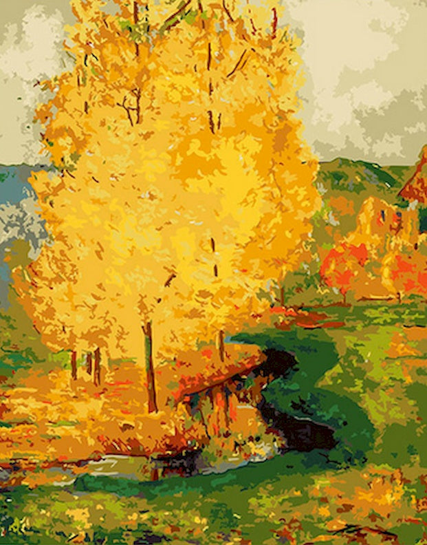Au Bord du Ruisseau Automne Peinture par Numéros