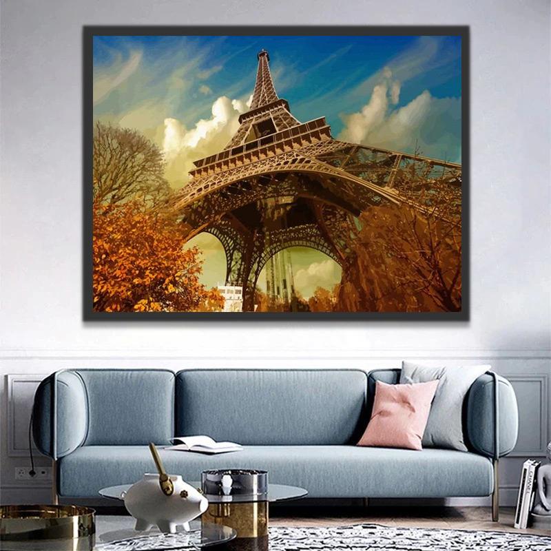 Au pied de la tour Eiffel Peinture par Numéros
