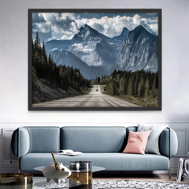 Autoroute en Haute Montagne Peinture par Numéros