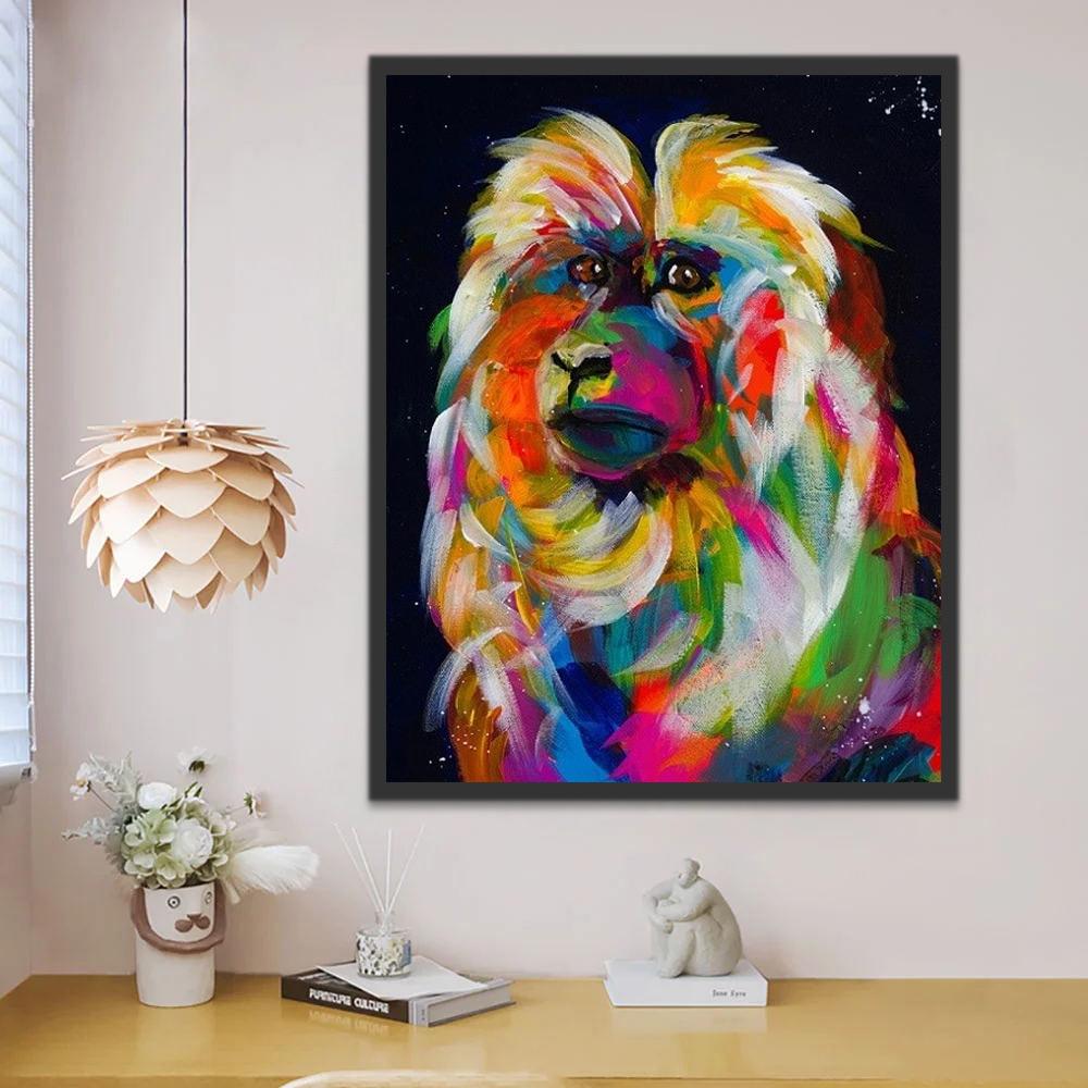 Babouin Multicolore Peinture par Numéros