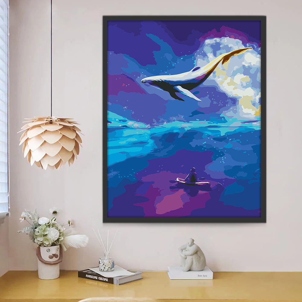 Baleine Volant Peinture par Numéros