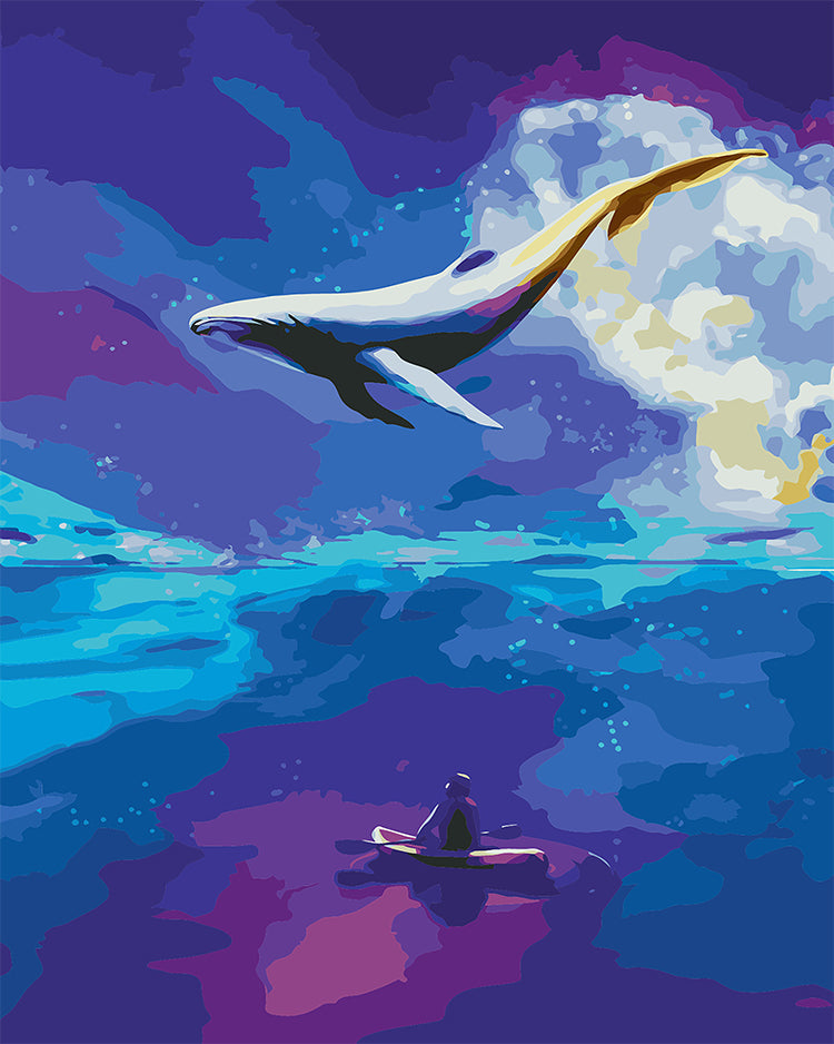 Baleine Volant Peinture par Numéros