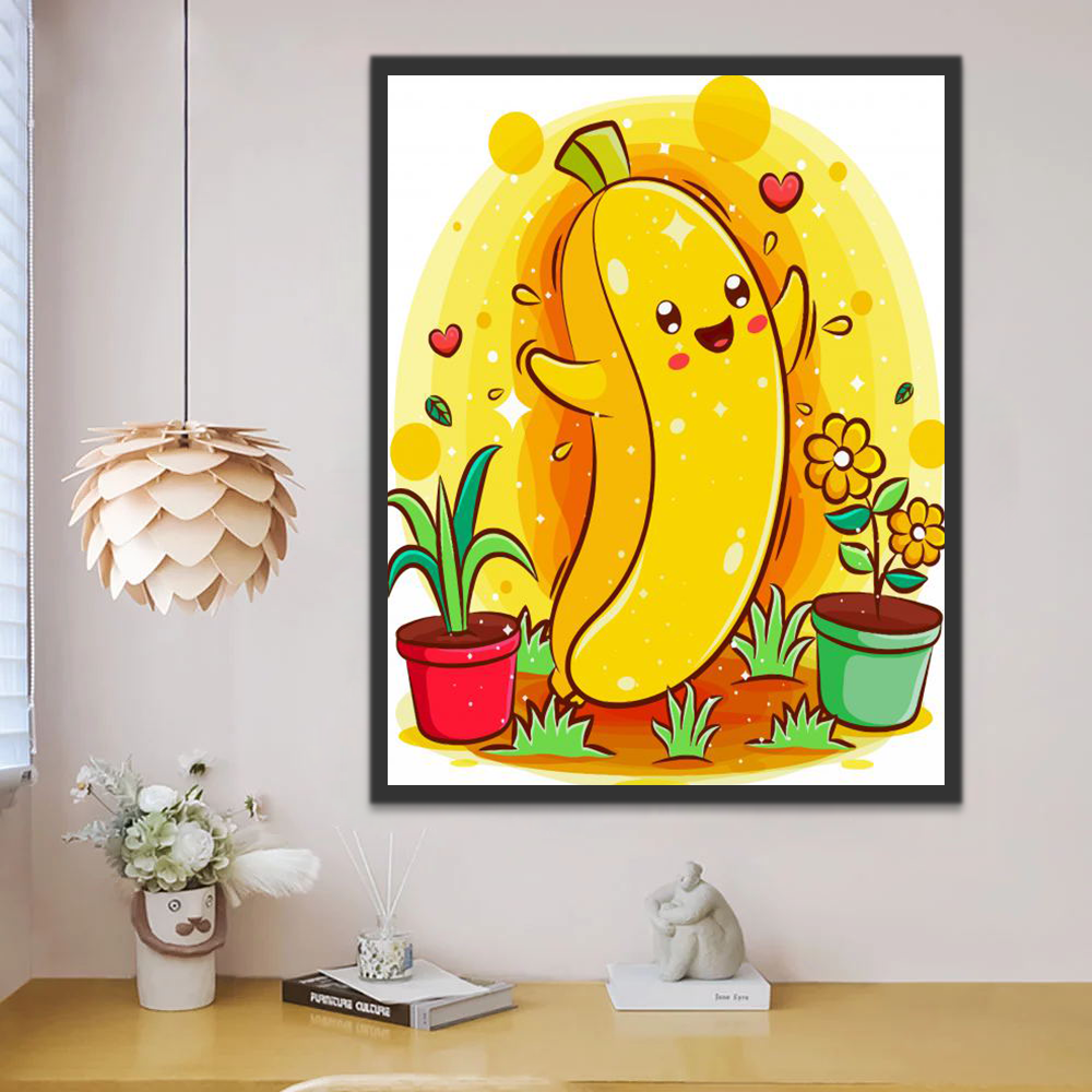 Banane Cartoon Peinture par Numéros