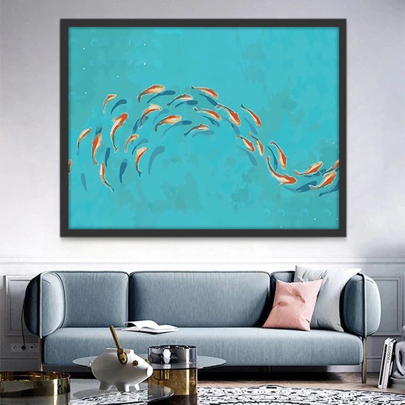 Banc de Poissons Peinture par Numéros