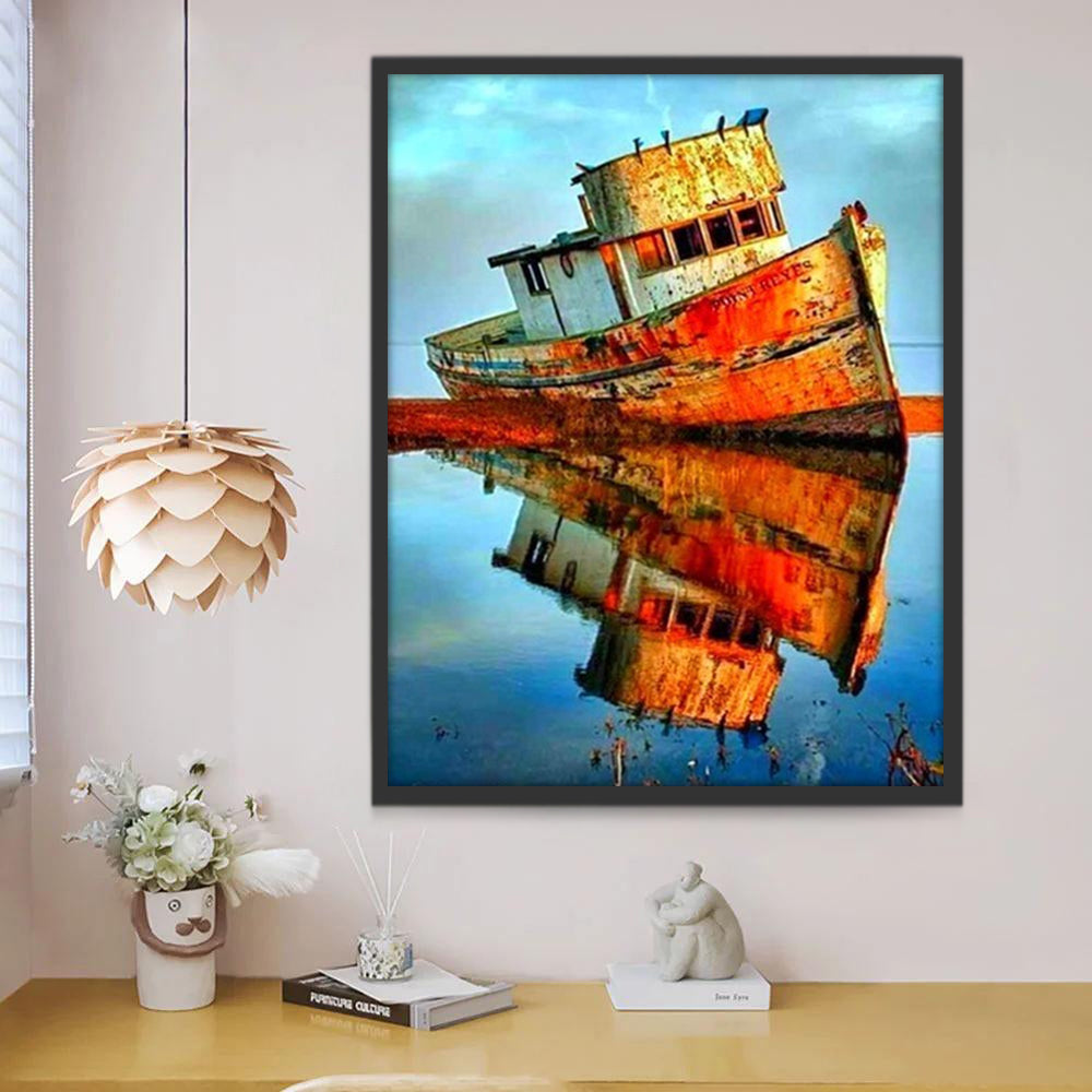 Bateau de pêche abandonné Peinture par Numéros