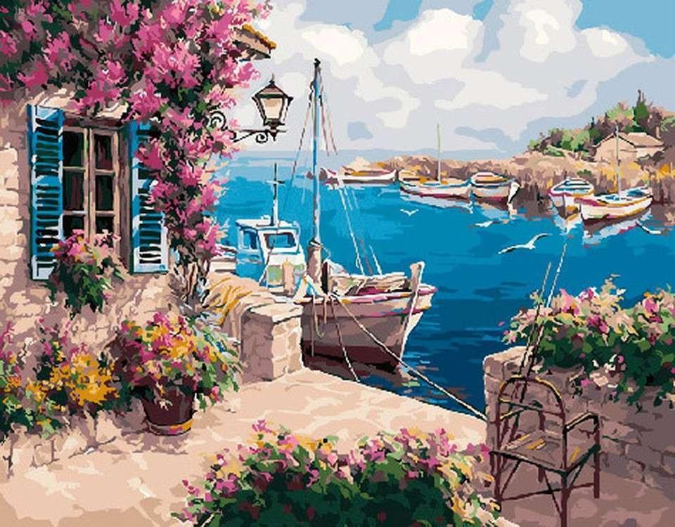 Bateau de Pêche Peinture par Numéros