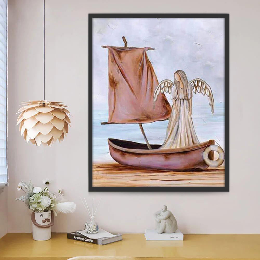 Bateau et Ange Peinture par Numéros