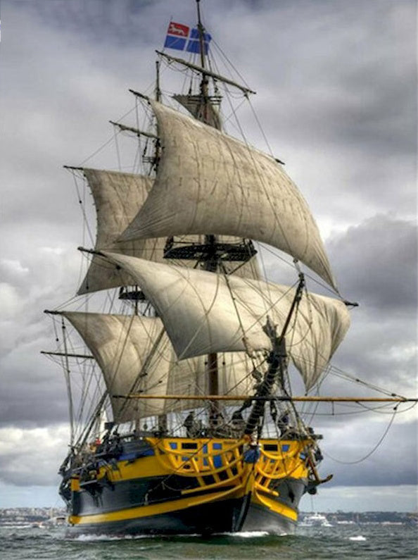 Bateau et Nuages Sombres Peinture par Numéros