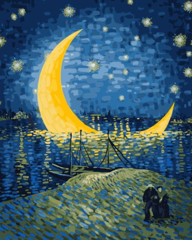 Bateau Lune Peinture par Numéros