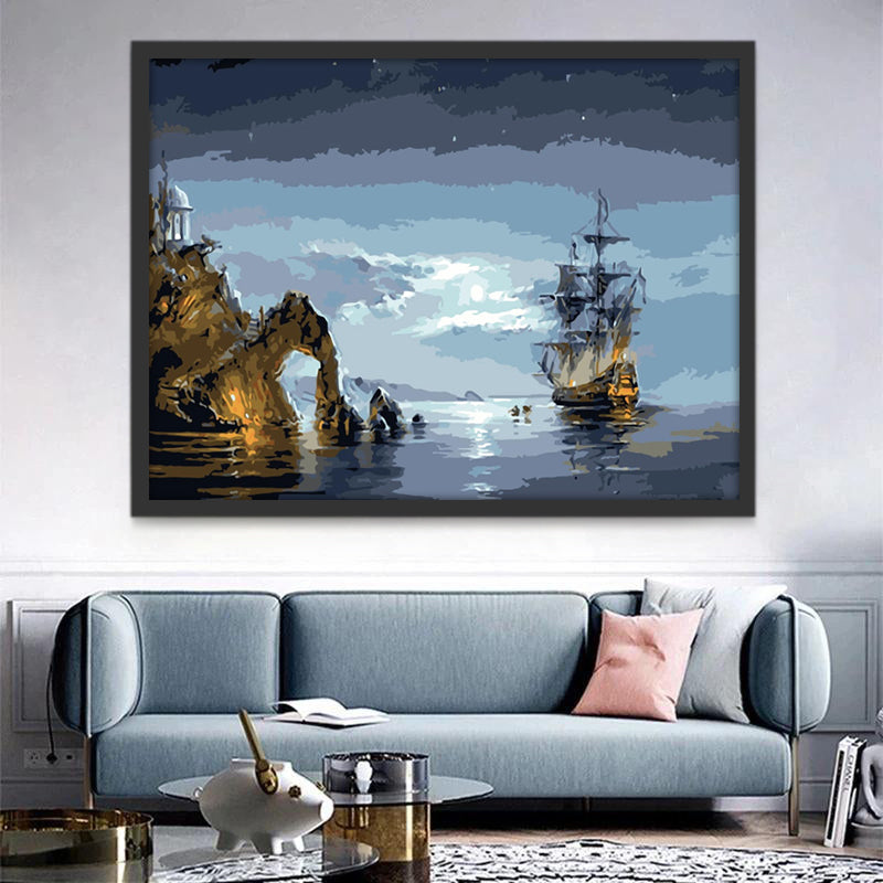 Bateau Naviguant Dans L'océan Peinture Par Numéros