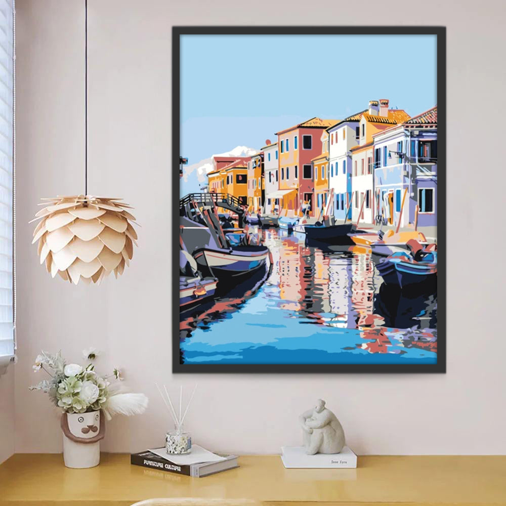 Bateaux et Ville Peinture par Numéros