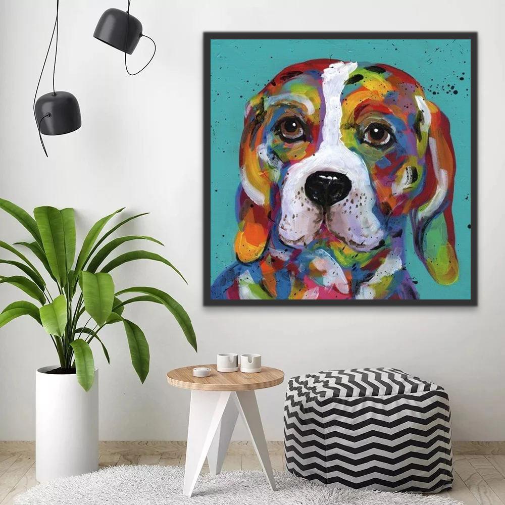 Beagle Sérieux Peinture par Numéros