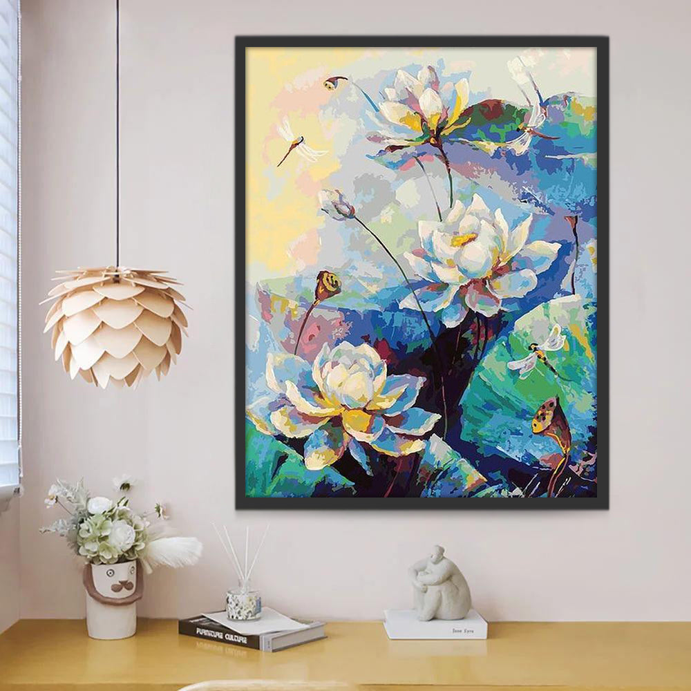 Beau Lotus Fleur Peinture par Numéros