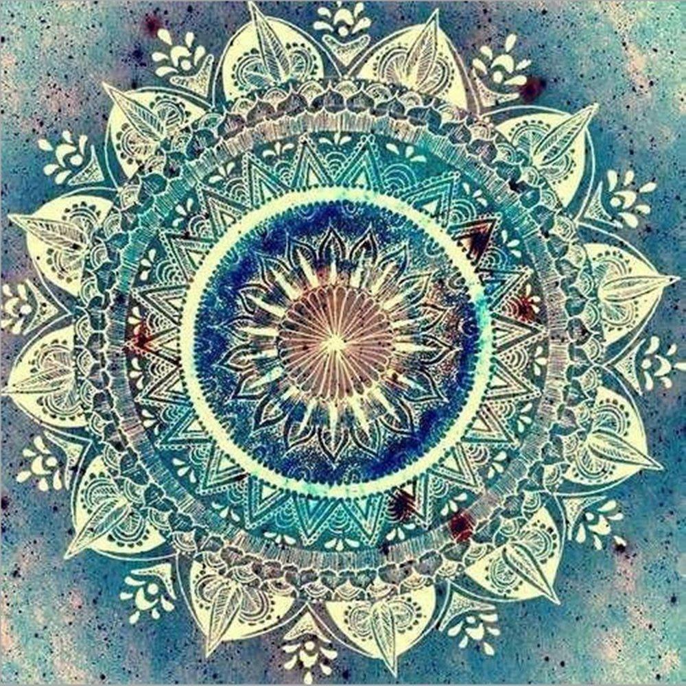 Beau Mandala Bleu Peinture par Numéros