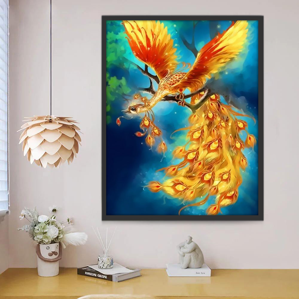 Beau Phénix Doré Peinture par Numéros