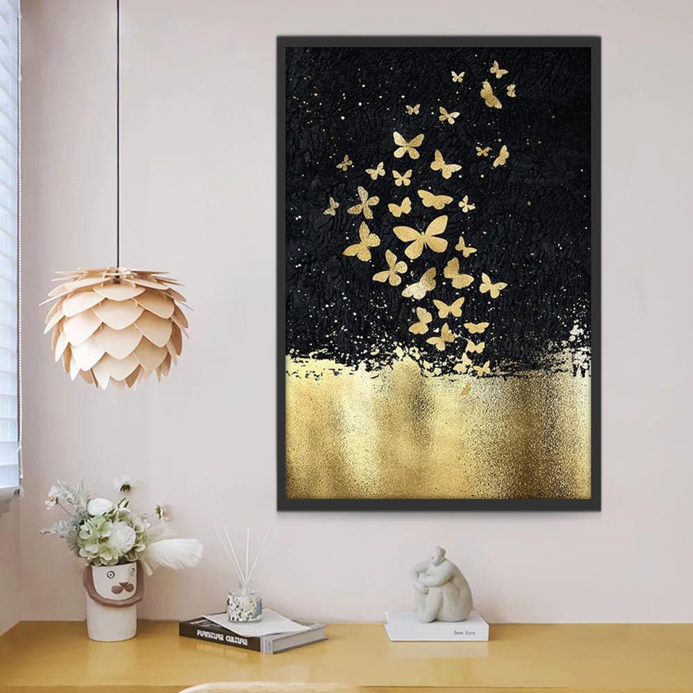 Beaucoup de Papillons Dorés Peinture par Numéros