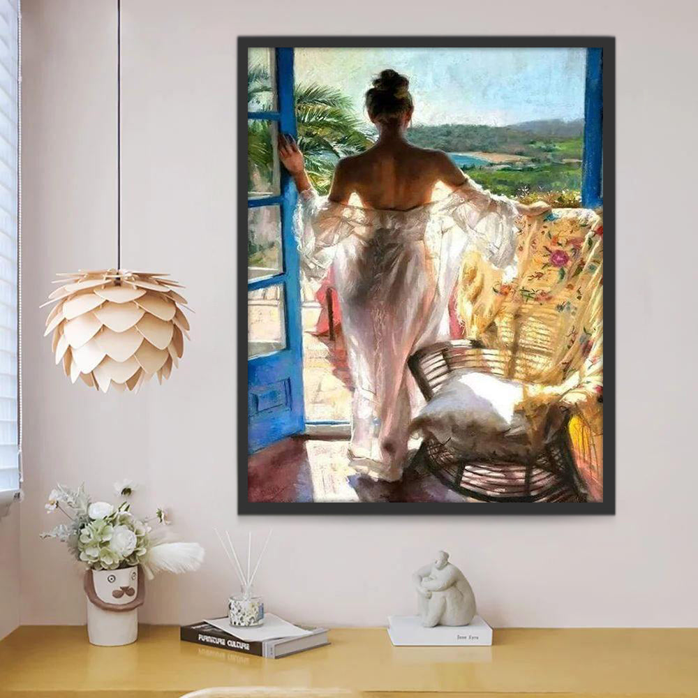 Beauté de paysage et de Femme Peinture par Numéros