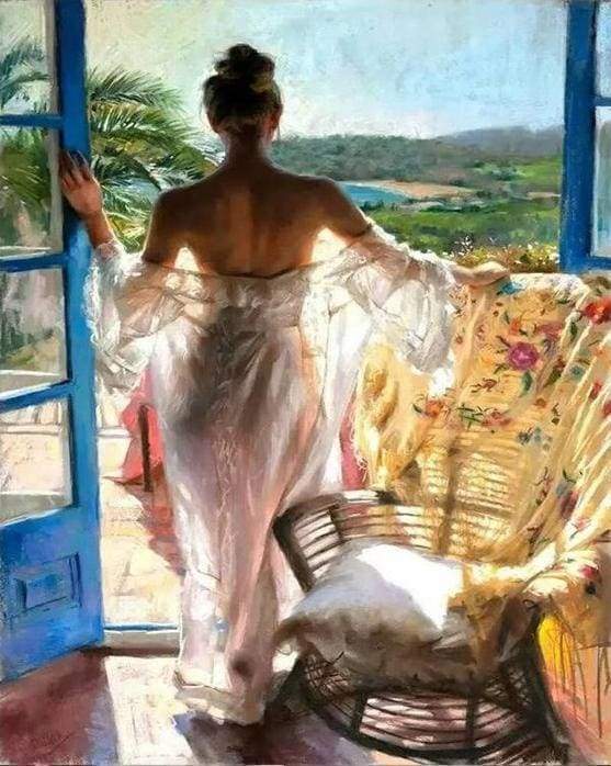 Beauté de paysage et de Femme Peinture par Numéros