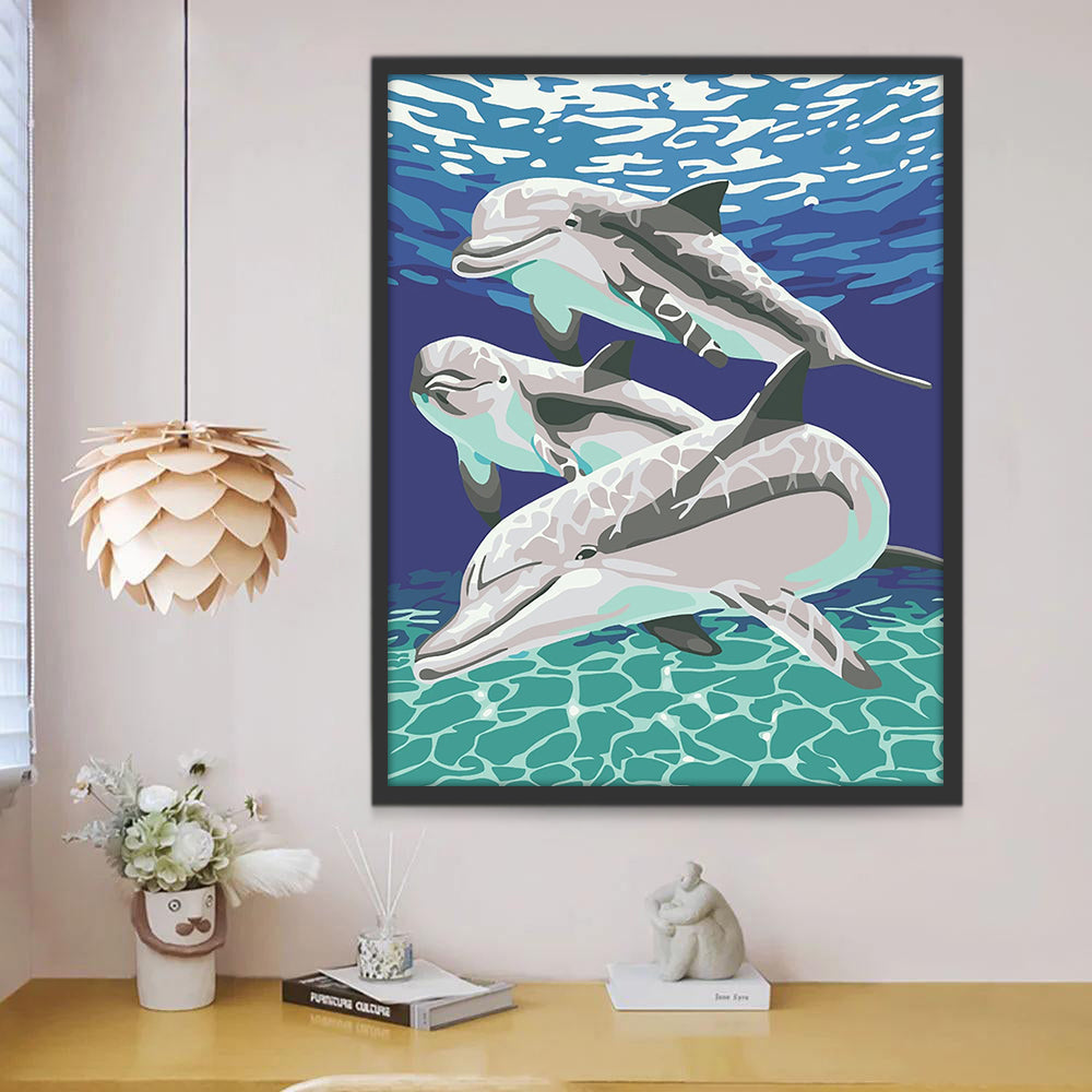 Beaux Dauphins Peinture par Numéros