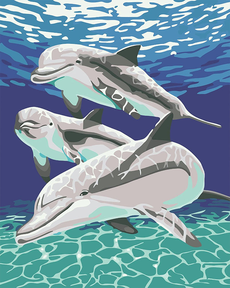 Beaux Dauphins Peinture par Numéros