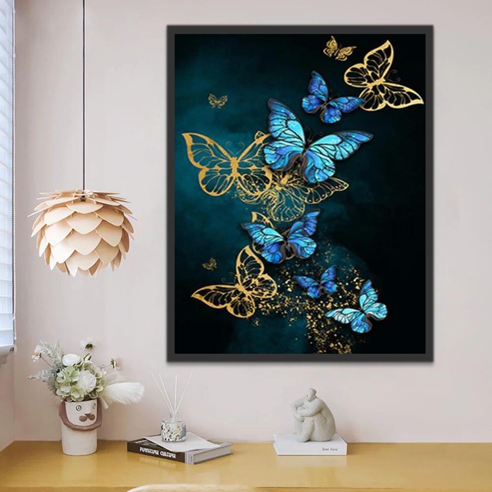 Beaux Papillons Variés Volant Peinture par Numéros
