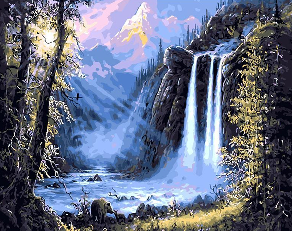 Belle Cascade Peinture par Numéros