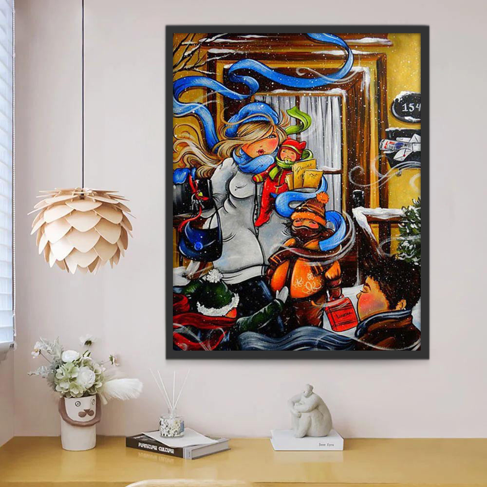 Belle Dame et Enfants Peinture par Numéros