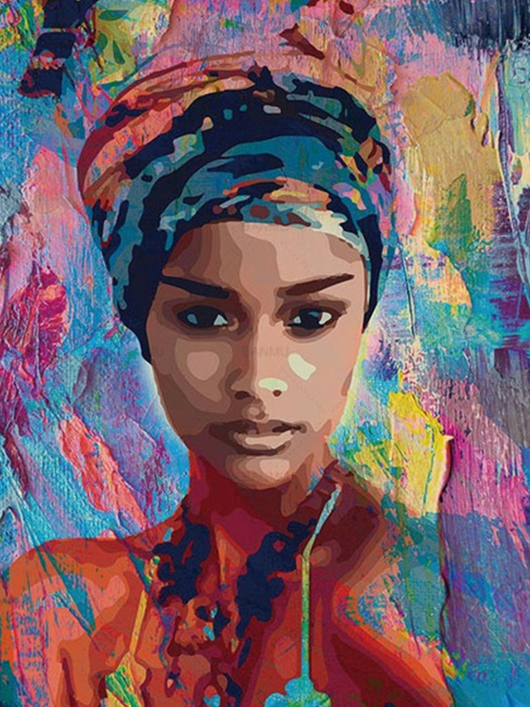 Belle Femme Afrique Peinture par Numéros