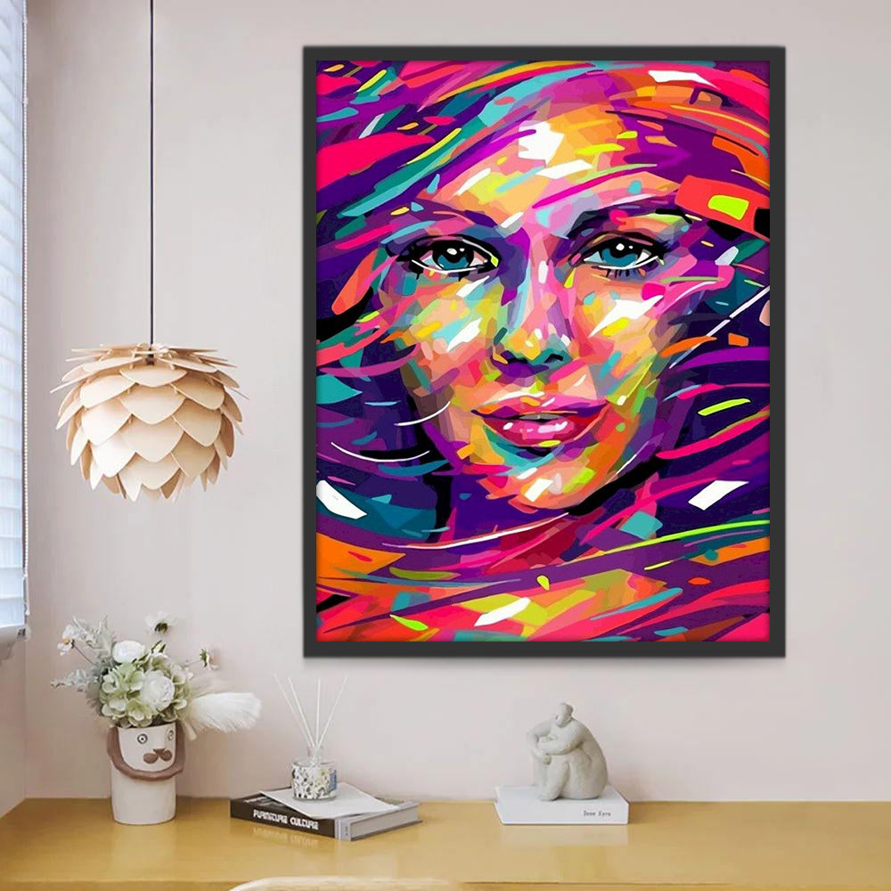 Belle Femme Colorée Peinture par Numéros