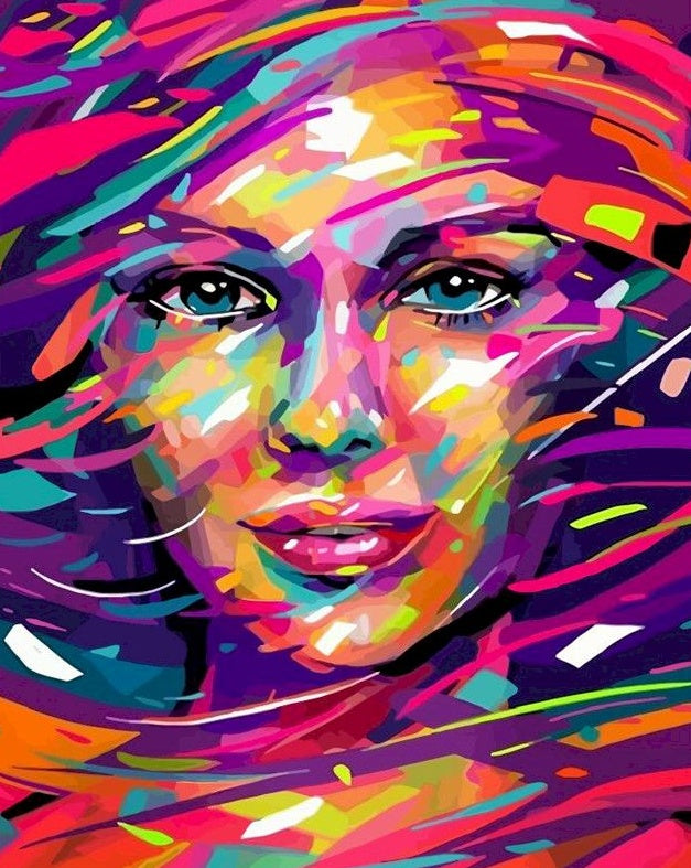Belle Femme Colorée Peinture par Numéros