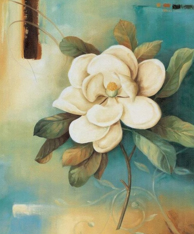 Belle Fleur Blanche Peinture par Numéros