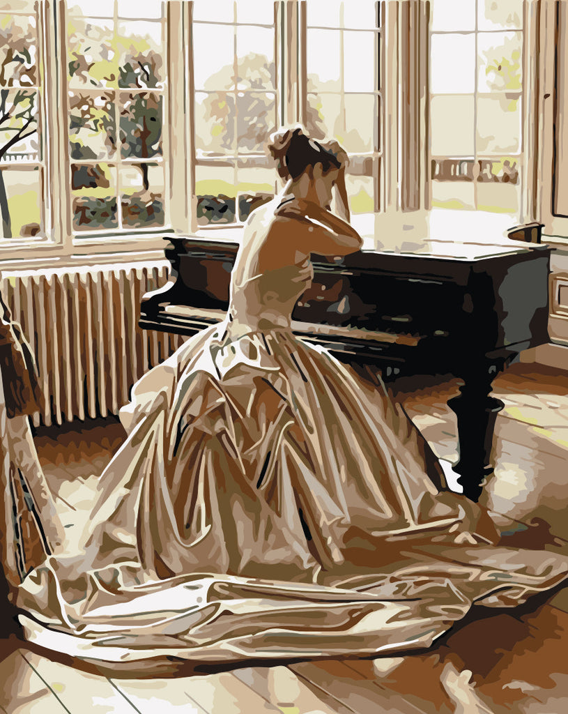 Belle Pianiste Peinture par Numéros