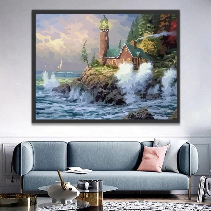 Belle Vue Phare Peinture par Numéros