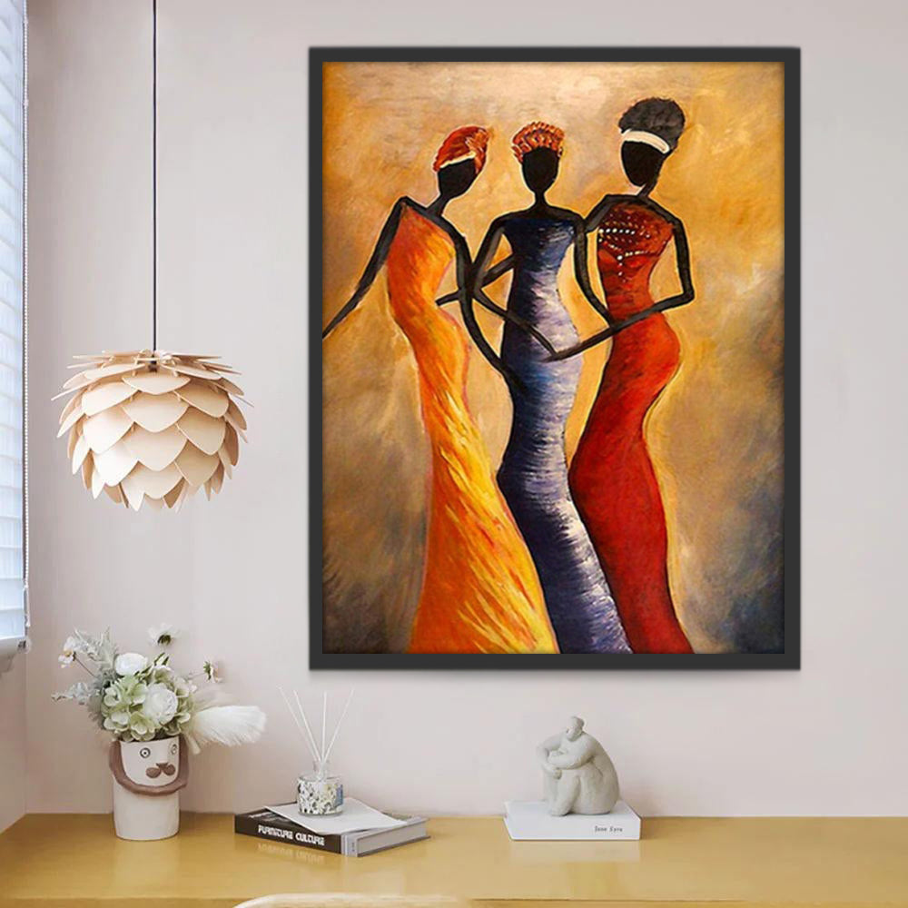 Belles Femmes Afriques Art Abstrait Peinture par Numéros