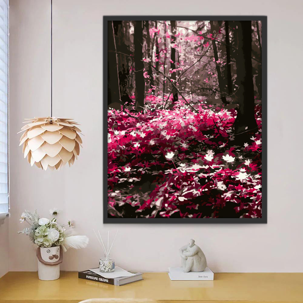 Belles Fleurs dans le Forêt Peinture par Numéros
