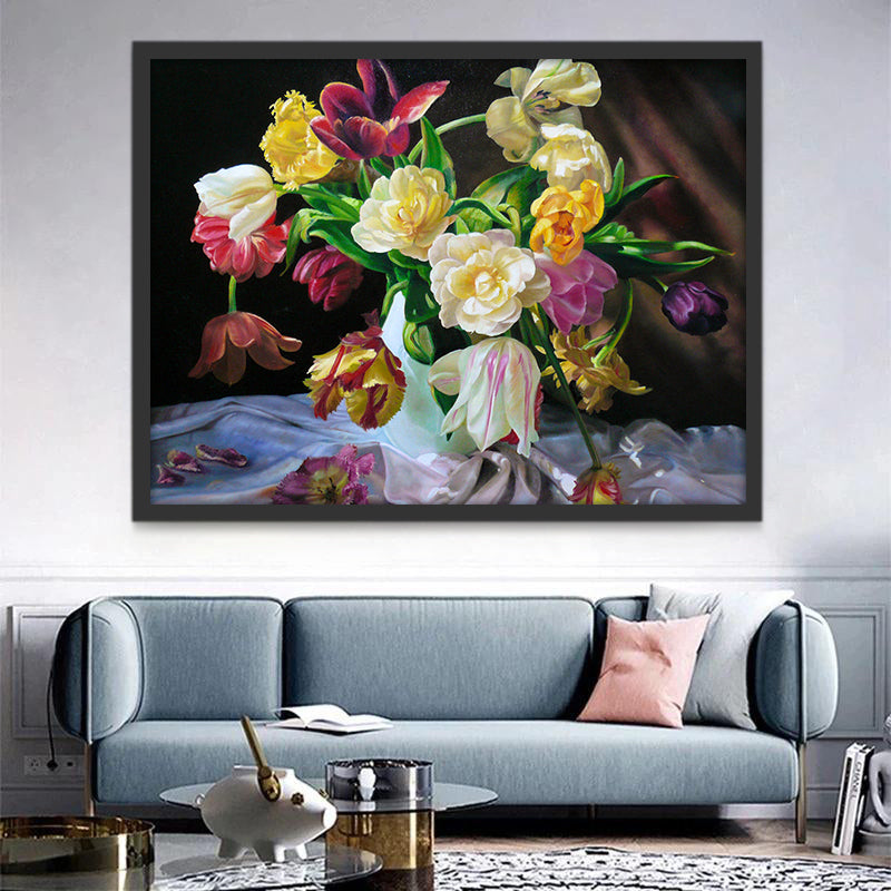 Belles Fleurs Multicolores Peinture par Numéros