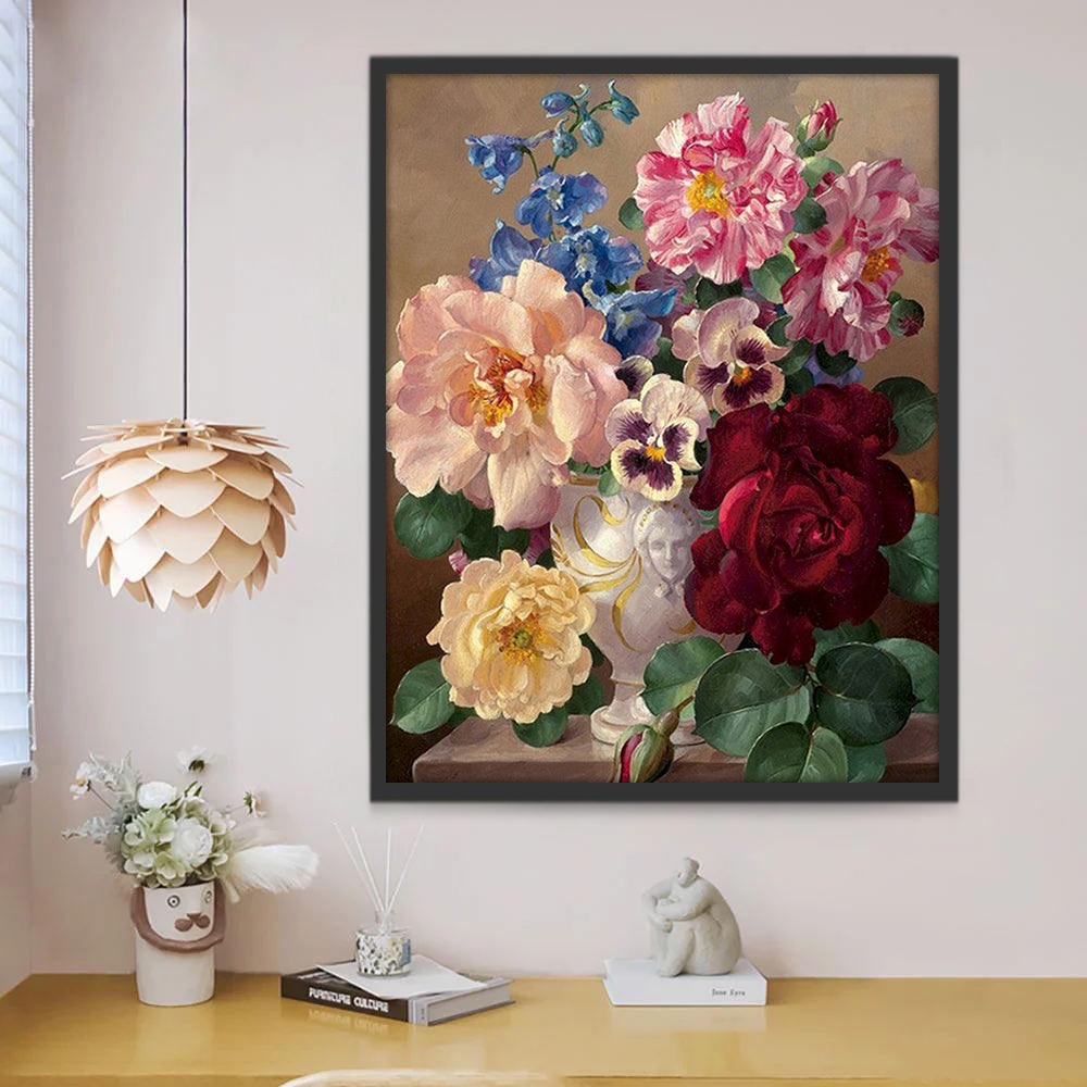 Belles Fleurs Variées Peinture par Numéros
