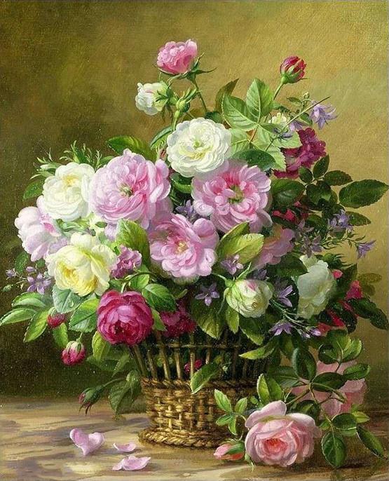 Belles Pivoines Colorées Plante Fleur Peinture par Numéros