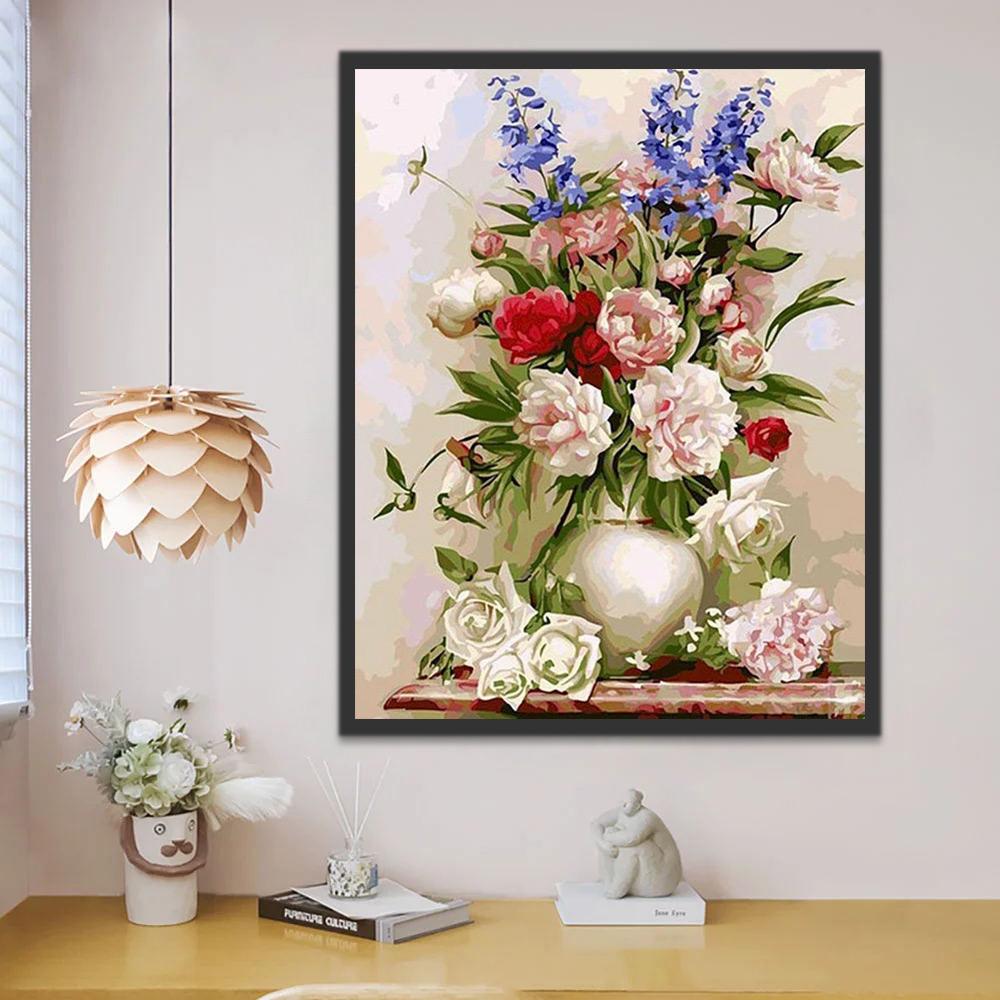 Belles Pivoines et Roses Peinture par Numéros