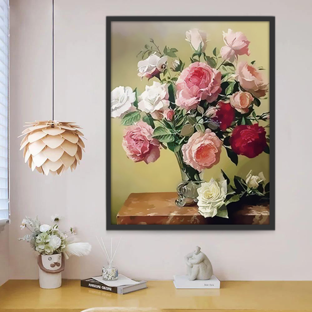 Belles Pivoines Fleur Peinture par Numéros