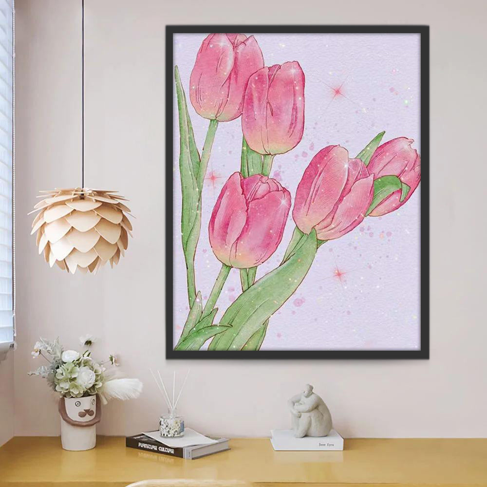 Belles Tulipes Fleur Peinture par Numéros