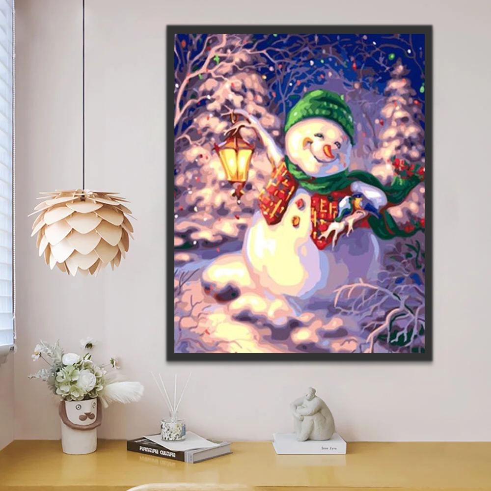 Bonhomme de Neige Adorable Noël Peinture par Numéros